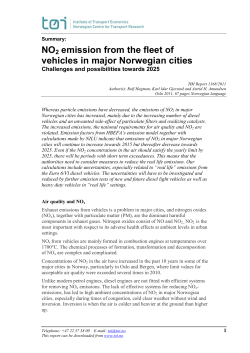 NO2 emission from the fleet of vehicles in major Norwegian cities