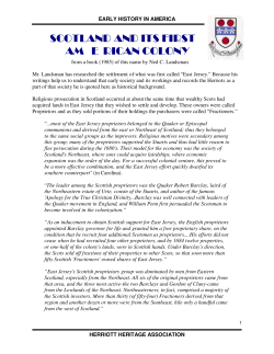 SCOTLAND AND ITS FIRST AM E RICAN COLONY