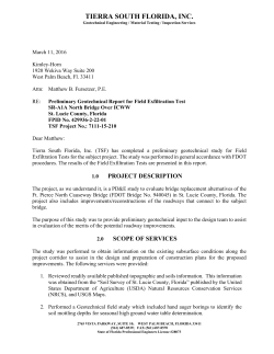 TIERRA SOUTH FLORIDA, INC. - SR A1A North Causeway Project