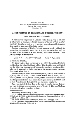 A conjecture in elementary number theory