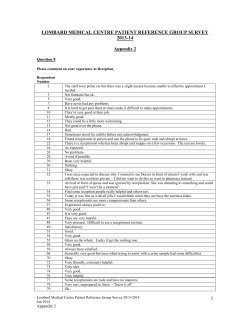 Patient Survey Comments Q8 2013-14