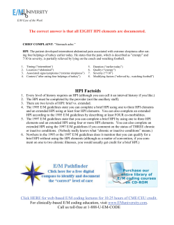 HPI Factoids - E/M University