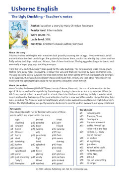 The Ugly Duckling &bull; Teacher`s notes