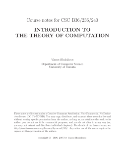 Course notes for CSC B36/236/240 INTRODUCTION TO THE