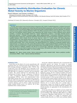 Species sensitivity distribution evaluation for chronic nickel toxicity to