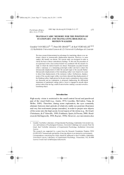177 TRANSSACCADIC MEMORY FOR THE POSITION OF