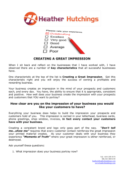 CREATING A GREAT IMPRESSION