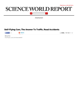 Self-Flying Cars, The Answer To Traffic, Road Accidents : Tech