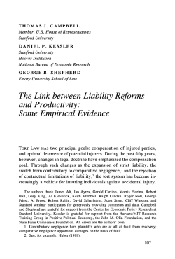 The Link between Liability Reforms and Productivity: Some