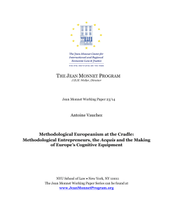 Methodological Europeanism at the Cradle