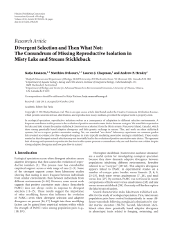 Research Article Divergent Selection and Then What Not: The