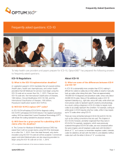 Frequently asked questions: ICD-10