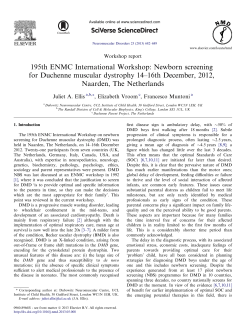 195th ENMC International Workshop: Newborn screening for