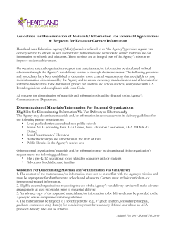 Guidelines for Information Dissemination