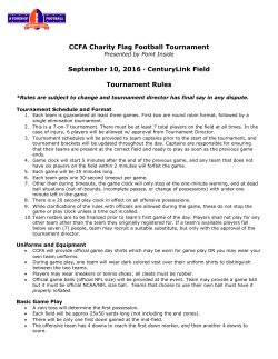 CCFA Charity Flag Football Tournament September 10, 2016