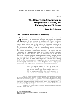The Copernican Revolution in Pragmatism?