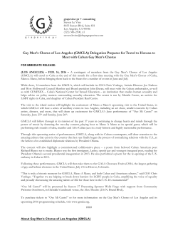the Press Release - Gay Men`s Chorus of Los Angeles