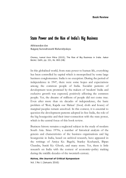 State Power and the Rise of India`s Big Business