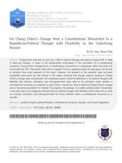 On Chang Chien`s Change from a Constitutional Monarchist to a