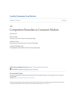 Competition Remedies in Consumer Markets