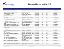 Business License Listing 2017