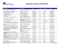Business License Listing 2014