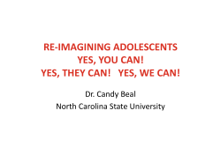 re‐imagining adolescents yes, you can! yes