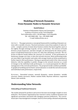 Modeling of Network Dynamics