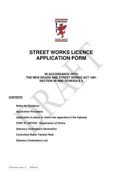 street works licence application form