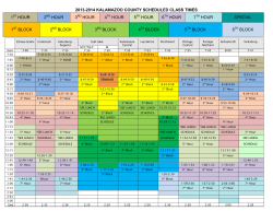 2013-2014 kalamazoo county scheduled class times 1 hour 2 hour 3