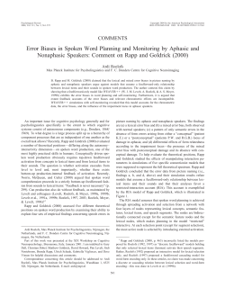 Error Biases in Spoken Word Planning and Monitoring by Aphasic