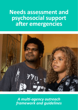 Needs assessment and psychosocial support after emergencies