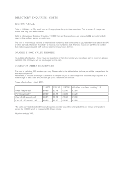 directory enquiries - costs