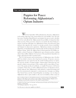 Poppies for Peace: Reforming Afghanistan`s Opium