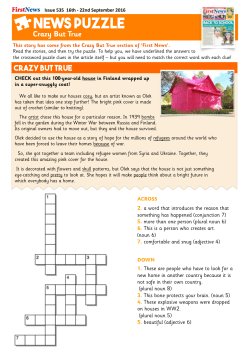 L1 Crossword 535 - First News for Schools