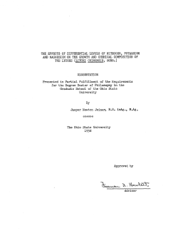 THE EFFECTS OF DIFFERENTIAL LEVELS OF NITROGEN