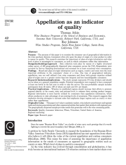 Appellation as an indicator of quality