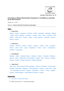 Annex A - Convention on Mutual Administrative Assistance in Tax