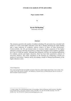 A break-even analysis of UK universities