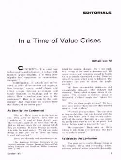 In a Time of Value Crises