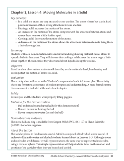 Chapter 1, Lesson 4: Moving Molecules in a Solid