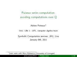 Puiseux series computation: [1mm] avoiding computations over Q
