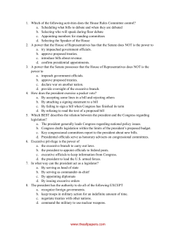 1. Which of the following activities does the House Rules Committee