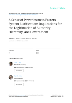 A Sense of Powerlessness Fosters System