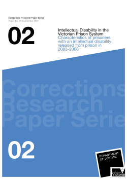 Intellectual Disability in the Victorian Prison System