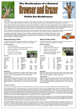 The Realisation of a Natural Pellet for Herbivores