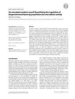 Do microbial numbers count? Quantifying the regulation of