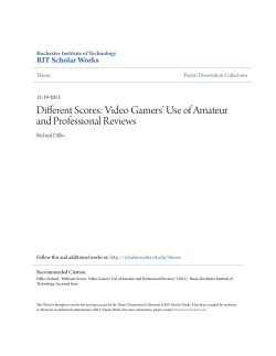 Different Scores: Video Gamers` Use of Amateur and Professional