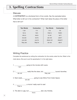 3. Spelling Contractions