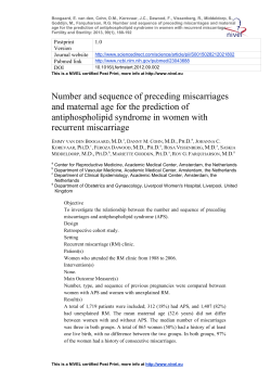Number and sequence of preceding miscarriages and